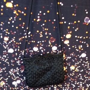 👜 Black Beaded Evening Bag